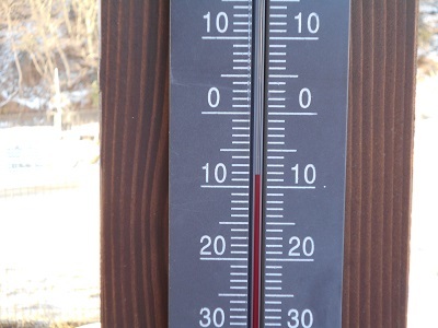 今朝７：００　竹浦の気温　-８℃　