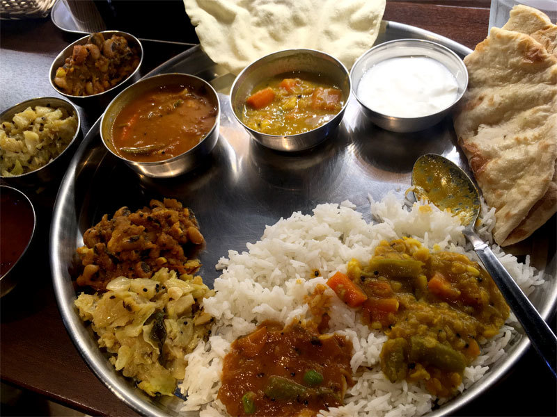 dinner veg thali @ minami kitchen
