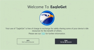 EagleGet v2.0.4.30 から広告とマイニングの選択？